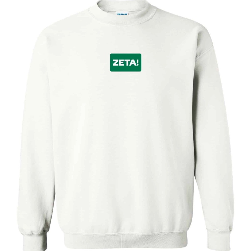 Gildan White Sweatshirt with Green Logo